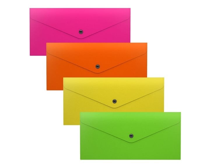 Φάκελος Κουμπί ErichKrause 13x26cm Glossy Neon 50304