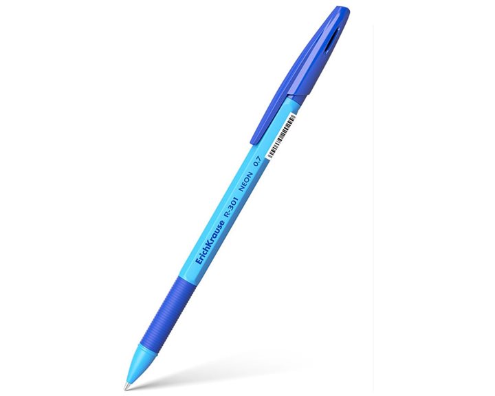 Στυλό ErichKrause R-301 Neon Stick & Grip 0.7 Μπλε 4τμχ. 42023