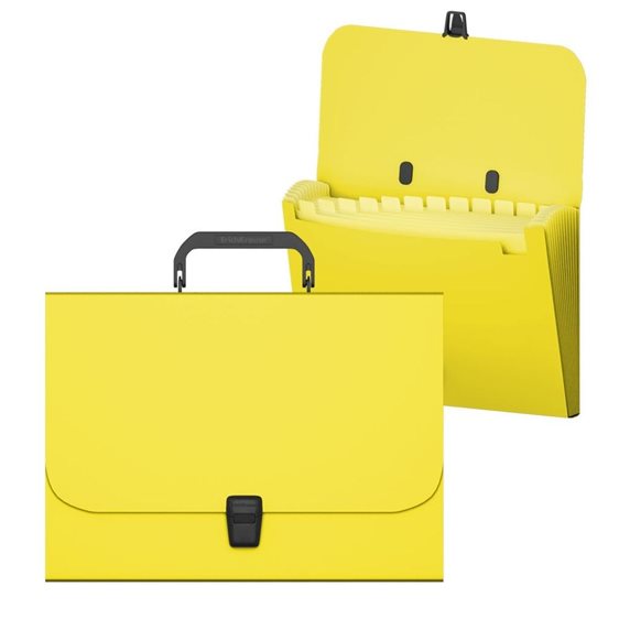 Γραμματιοθήκη ErichKrause A4 12 Θήκες Matt Neon Yellow 50463