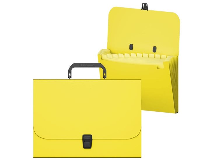 Γραμματιοθήκη ErichKrause A4 12 Θήκες Matt Neon Yellow 50463