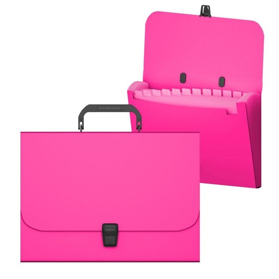 Γραμματιοθήκη Erichkrause A4 12 Θήκες Matt Neon Pink 50461