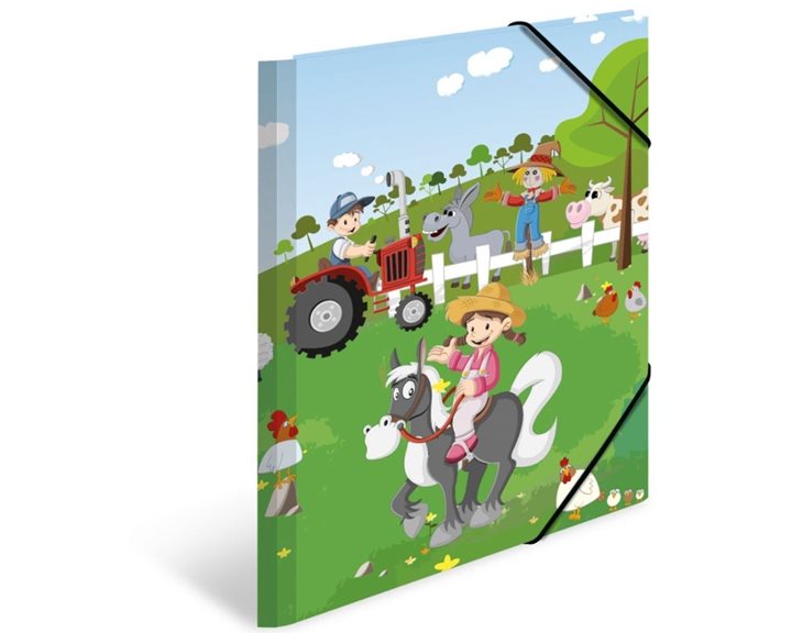 Ντοσιέ Με Λάστιχο Χάρτινο Α4 Herma Little Farm 19824