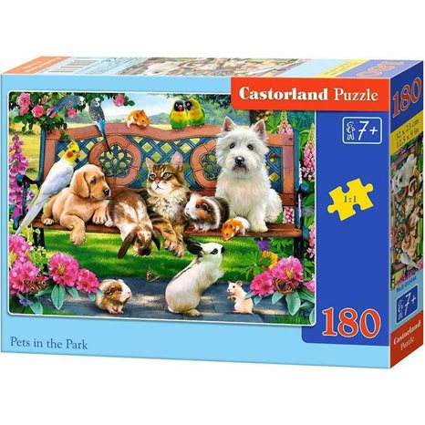 Πάζλ Castorland 180τμχ Pets in the Park B-018444