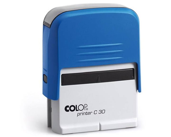 Σφραγίδα Colop Printer C30 18x47mm Μαύρη Με Μπλε Ταμπόν