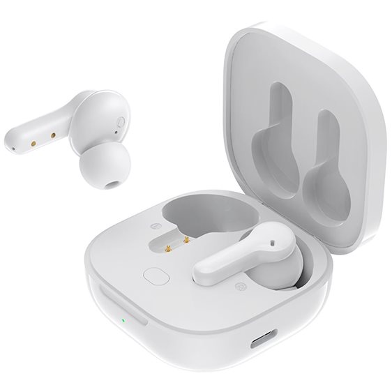QCY T13 TWS White Dual Driver 4-Mic Noise Cancel. True Wireless Earbuds - Quick Charge 380mAh