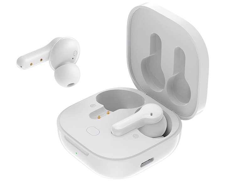 QCY T13 TWS White Dual Driver 4-Mic Noise Cancel. True Wireless Earbuds - Quick Charge 380mAh
