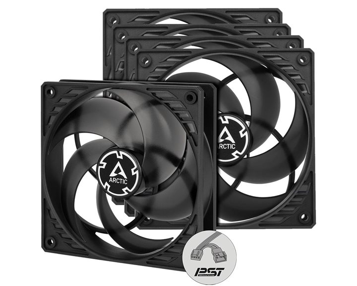 Arctic F12 PWM PST Case Fan - 120mm case fan with PWM control and PST cable - Pack of 5pcs