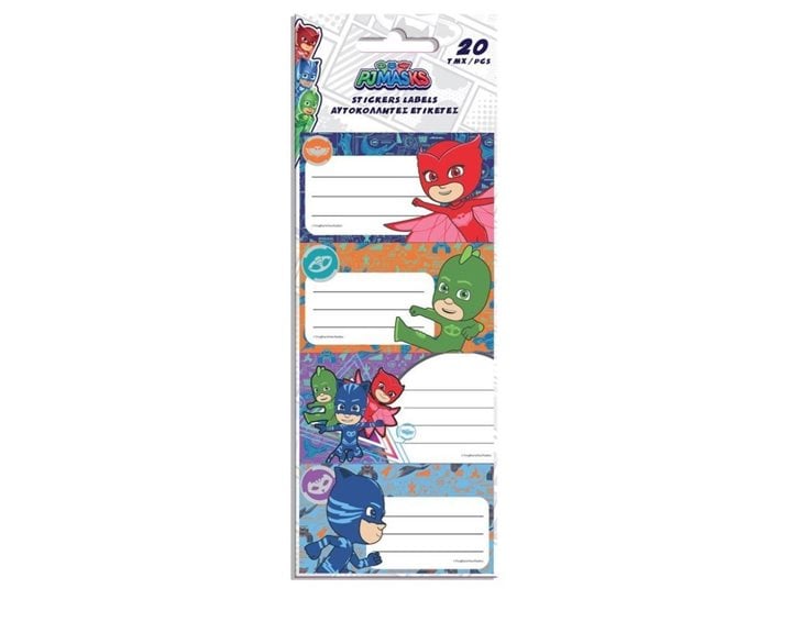 Αυτοκόλλητες Ετικέτες 20 Τμχ PJ Masks