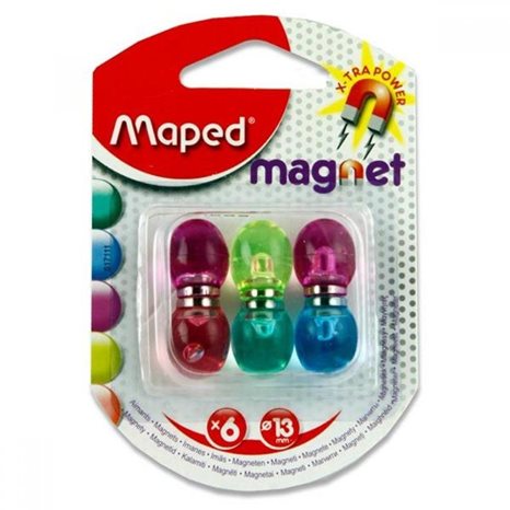 Μαγνήτης Maped 13mm 6τεμ. Διαφορα Χρώματα 517111