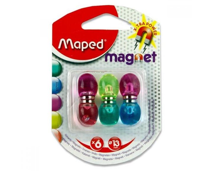 Μαγνήτης Maped 13mm 6τεμ. Διαφορα Χρώματα 517111