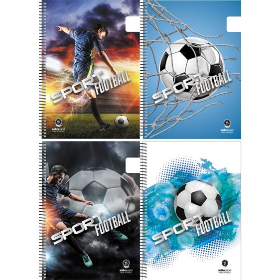 Τετράδιο Σπιράλ 17x25 Salko Sport Football 3Θεμ. 90φ. 6353