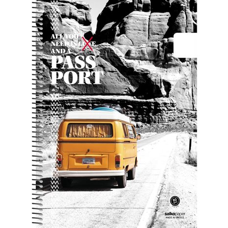 Τετράδιο Σπιράλ Α4 Salko Passport 1Θέμα 6306