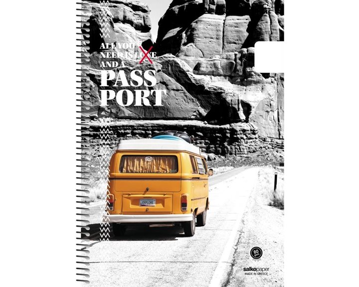 Τετράδιο Σπιράλ 17x25 Salko Passport 3 Θεμ. 90φ. 6303