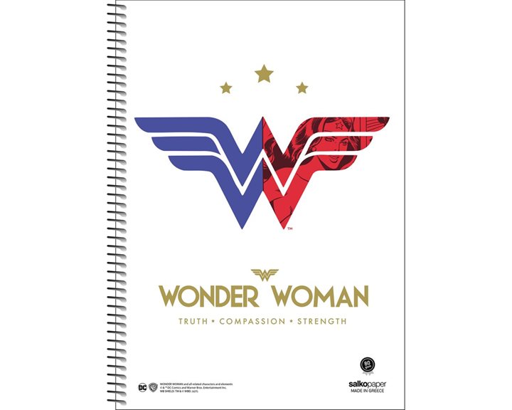 Τετράδιο Σπιράλ 17x25 Salko Wonder Woman 3 Θεμ. 90φ. 7343