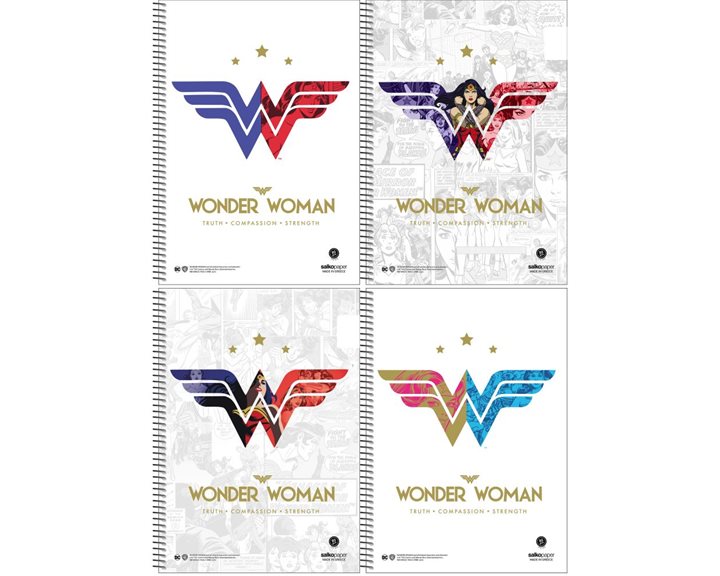 Τετράδιο Σπιράλ 17χ25 Salko Wonder Woman 4 Θέμ. 120φ. 7344