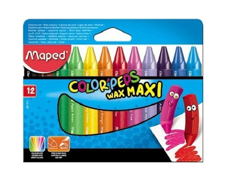 Κηρομπογιά Maped Wax Maxi 12τεμ.