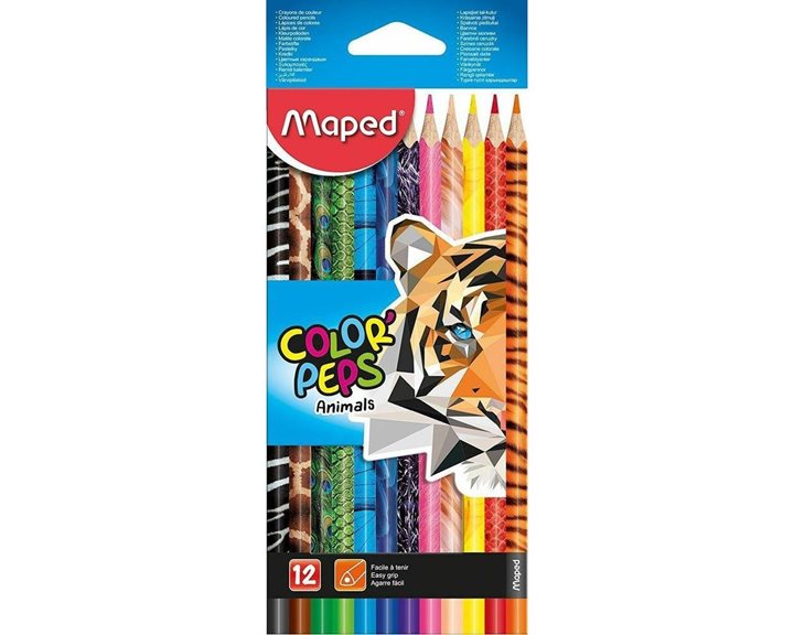 Ξυλομπογιές Maped Color Peps Αγρια Ζώα 12τεμ. 832212