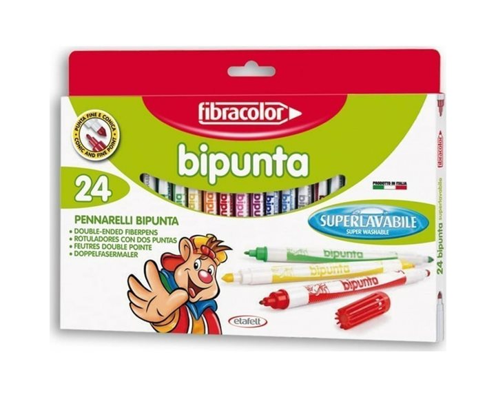 Μαρκαδόροι Fibracolor Bipunta 24 Χρωμάτων