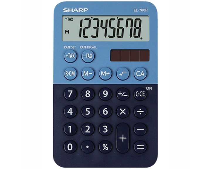 Αριθμομηχανή Sharp 8Ψηφίων EL-760RB-BL Μπλέ