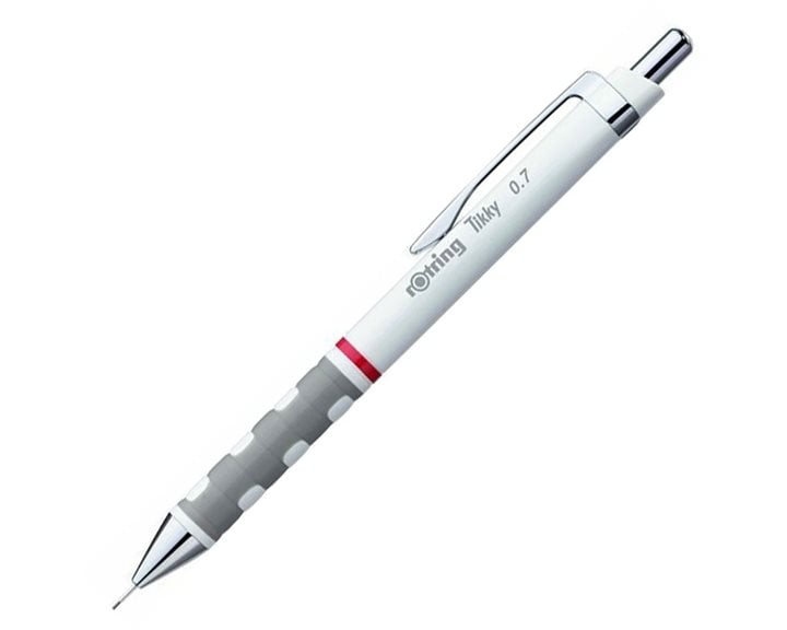 Μολύβι Μηχανικό Rotring Tikky 0.7mm Λευκό - Δώρο Μύτες Και Γόμα