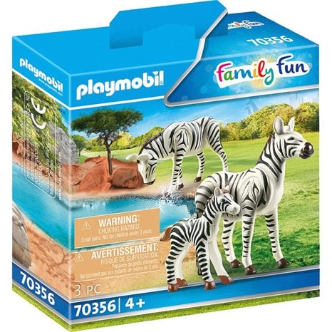 Playmobil Δύο Ζέβρες Με Το Μικρό Τους 70356