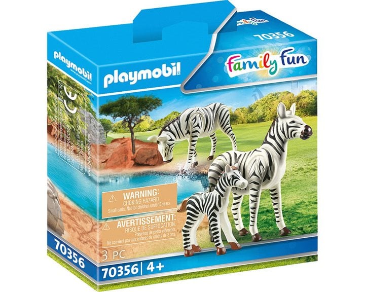 Playmobil Δύο Ζέβρες Με Το Μικρό Τους 70356
