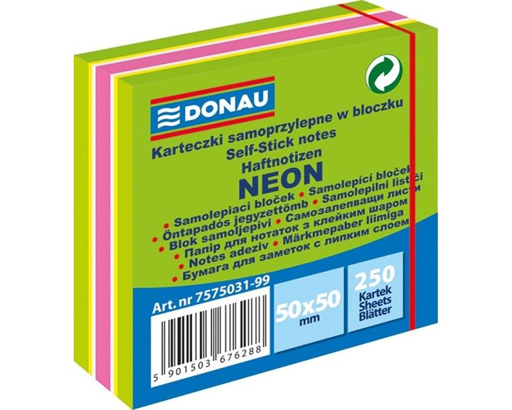 Κύβος Αυτοκόλητος Donau Neon Πράσινος 50x50mm 250φ. 7575031-99