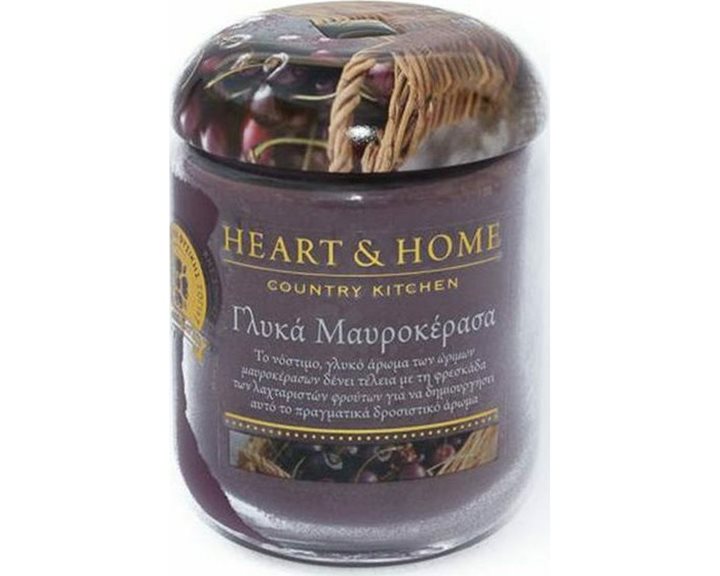 Κερί Αρωματικό Heart & Home Γλυκά Μαυροκέρασα 115g