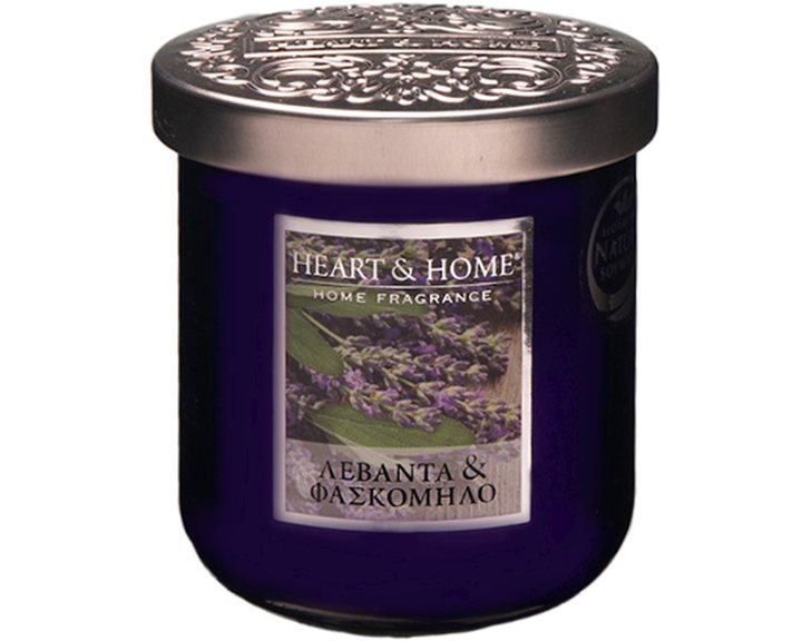 Κερί Αρωματικό Heart & Home Λεβάντα Και Φασκόμηλο 115g