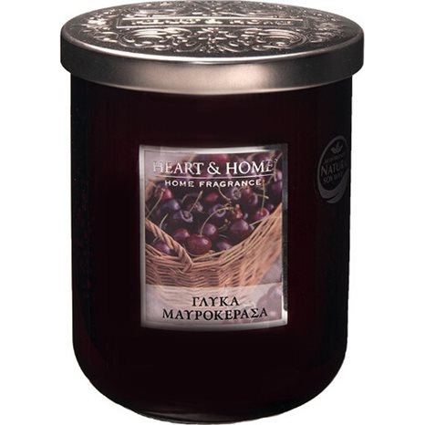Κερί Αρωματικό Heart & Home Γλυκά Μαυροκέρασα 340g