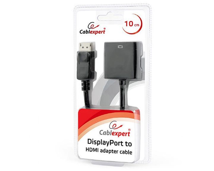 CABLEXPERT DISPLAYPORT TO HDMI ADAPTER CABLE BLACK RETAIL PACK