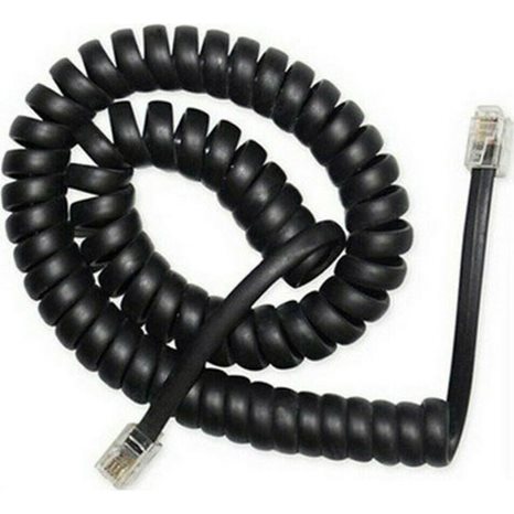 CABLEXPERT TELEPHONE HANDSET SPIRAL CORD RJ10 (4P4C) 2m BLACK