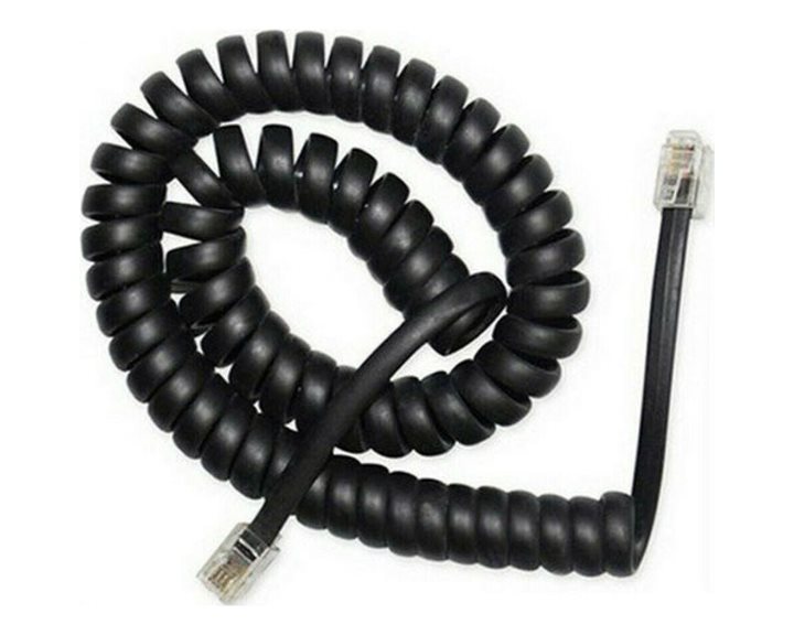 CABLEXPERT TELEPHONE HANDSET SPIRAL CORD RJ10 (4P4C) 2m BLACK