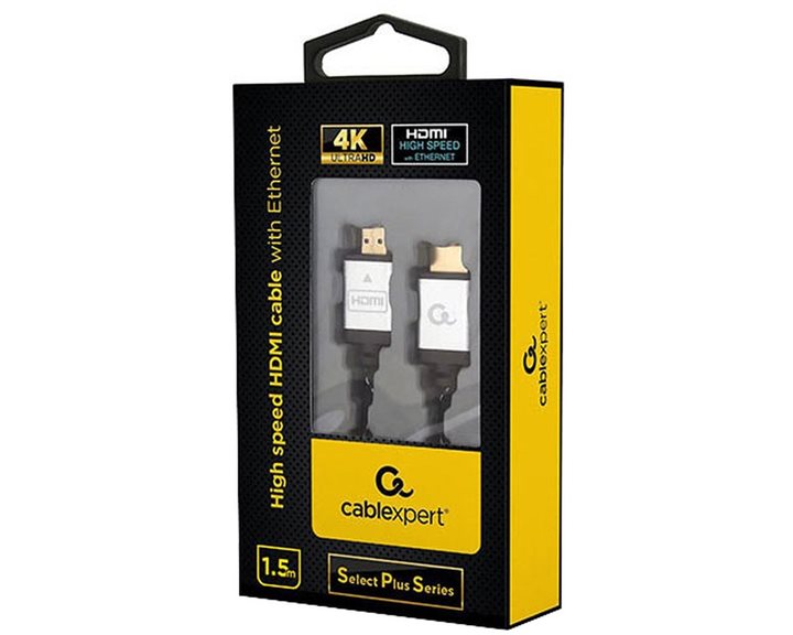 CABLEXPERT 4K HIGH SPEED HDMI CABLE WITH ETHERNET 'SELECT PLUS SERIES' 1,5M