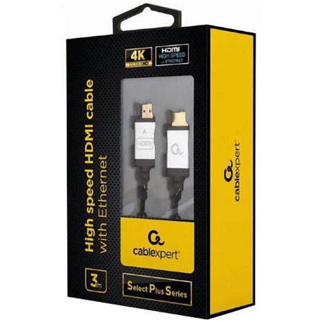 CABLEXPERT 4K HIGH SPEED HDMI CABLE WITH ETHERNET 'SELECT PLUS SERIES' 3M