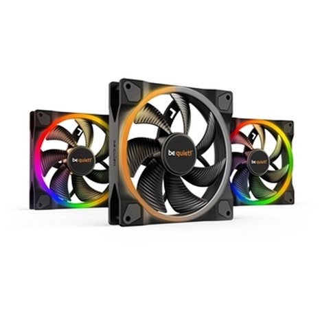 BEQUIET FAN LIGHT WINGS 140MM PWM TRIPLE-PACK BL078, WITH ARGB HUB AND 3 LIGHT WINGS 140MM PWM BL074, 3YW. BL078