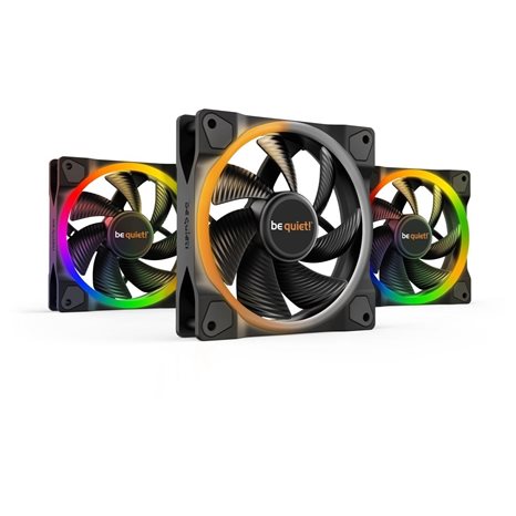 BEQUIET FAN LIGHT WINGS 120MM PWM HIGH-SPEED TRIPLE-PACK BL077, ARGB, 2500RPM, 52,3CFM/88,86M3/H, 31 DB, LIFESPAN 60000H, BLACK, 3YW.