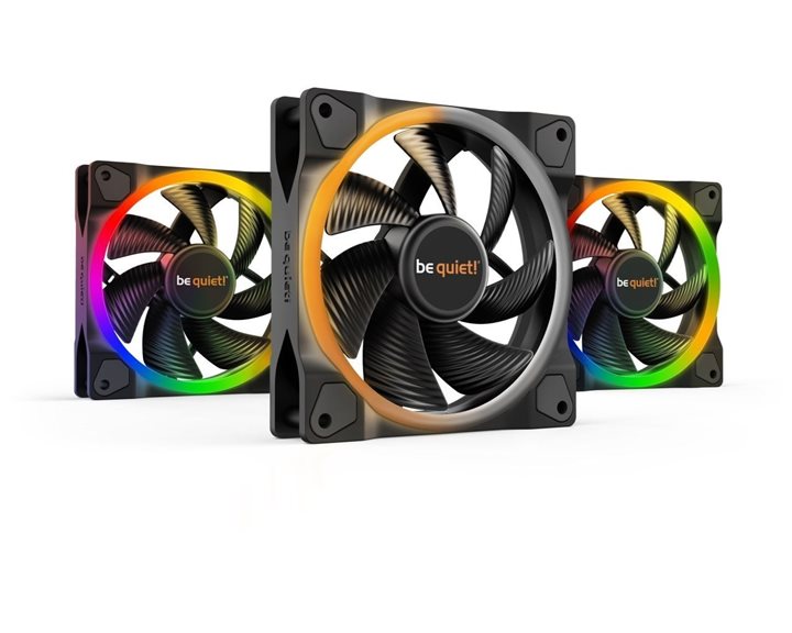 BEQUIET FAN LIGHT WINGS 120MM PWM HIGH-SPEED TRIPLE-PACK BL077, ARGB, 2500RPM, 52,3CFM/88,86M3/H, 31 DB, LIFESPAN 60000H, BLACK, 3YW.