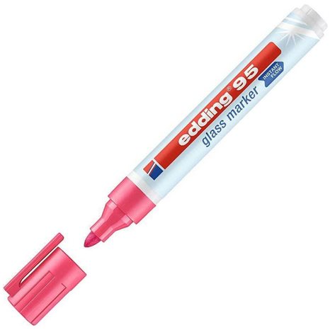 Μαρκαδόρος Edding 95 Glass Marker Στρογγυλή Μύτη 1.5-3mm Ροζ