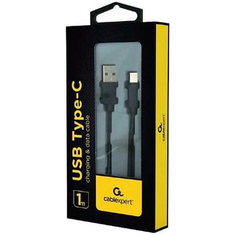 CABLEXPERT USB2,0 AM TO TYPE-C CABLE 1M BLACK RETAIL PACK