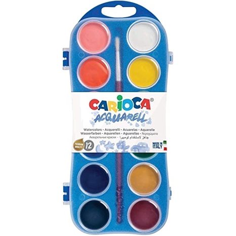 Νερομπογιά Carioca 12 χρωμάτων 42400 30mm