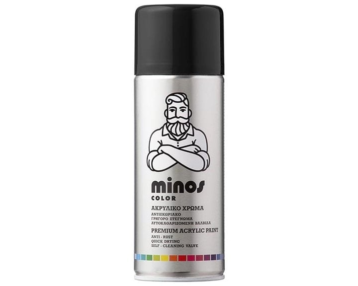 Minos Color Spray RAL 9017 Μαύρο Gloss 400ml
