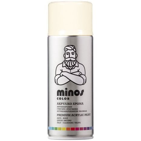 Minos Color Spray Ral 9001 Λευκό Κρεμ 400ml