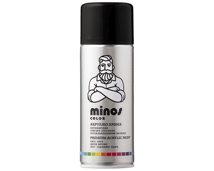 Minos Color Spray RAL 9017 Μαύρο Satin 400ml