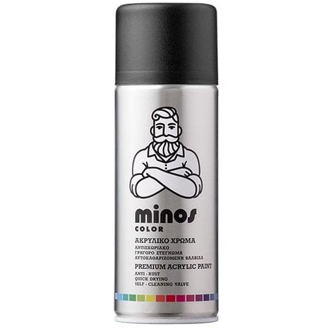 Minos Color Spray RAL 9017 Μαύρο Ματ 400ml