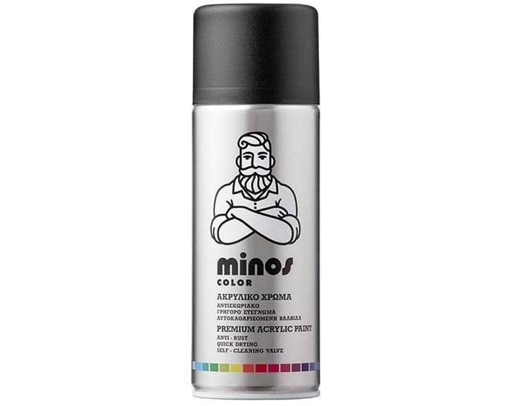 Minos Color Spray RAL 9017 Μαύρο Ματ 400ml