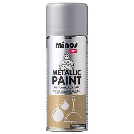 Minos Metallic Paint RAL 9006 Ασημί 400ml