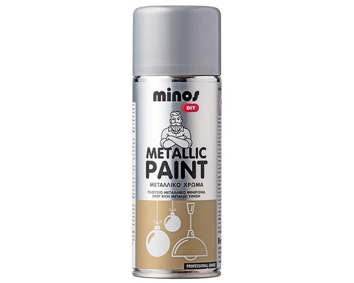 Minos Metallic Paint RAL 9006 Ασημί 400ml