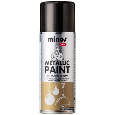 Minos Metallic Paint Μαύρο 400ml 9196