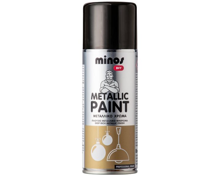 Minos Metallic Paint Μαύρο 400ml 9196